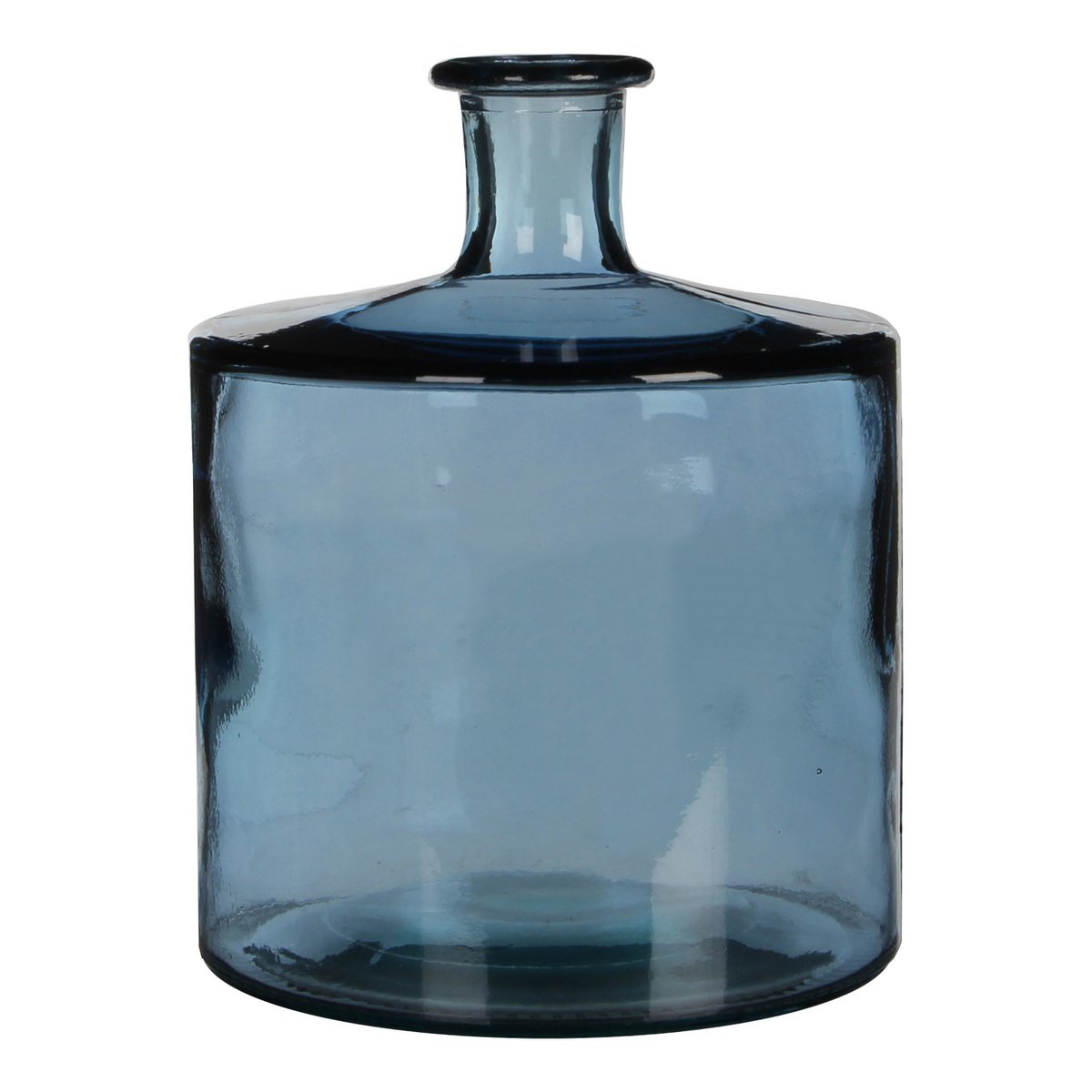 Guan Bottle Vase - H26 x Ø21 cm - Recycled Glass - Blue