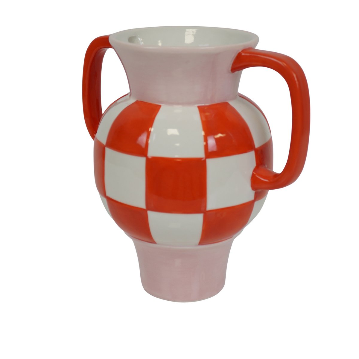 Vase - Jug - Ceramic - orange/pink - 22x14.5x22.5cm