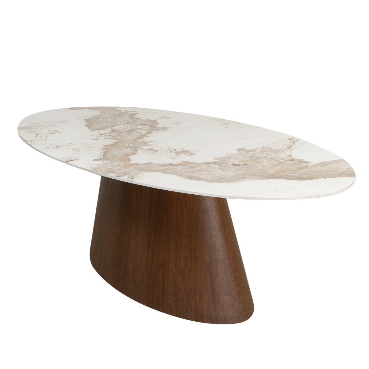 Eettafel keramiek marmer ovaal
