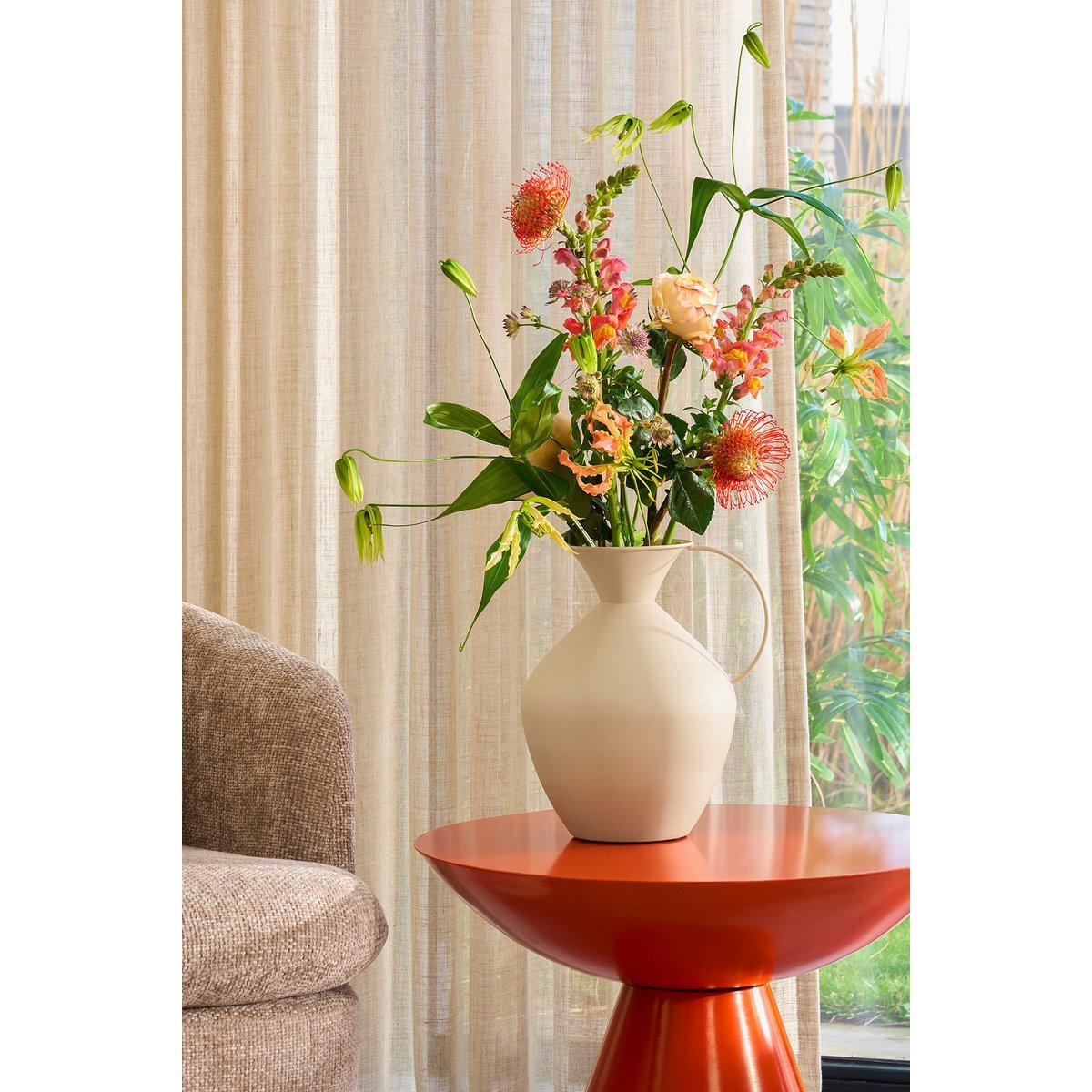 Celise Bijzettafel - H44 x Ø59 cm - Oranje