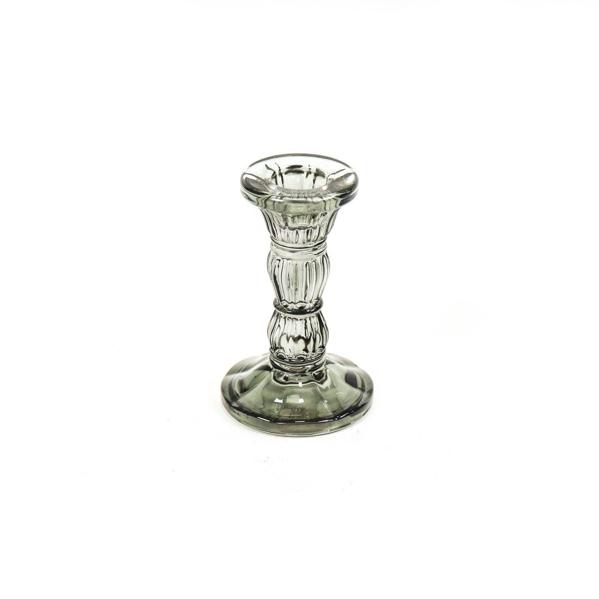 Candle holder - Glass - Smokey - 6.5x10.5cm