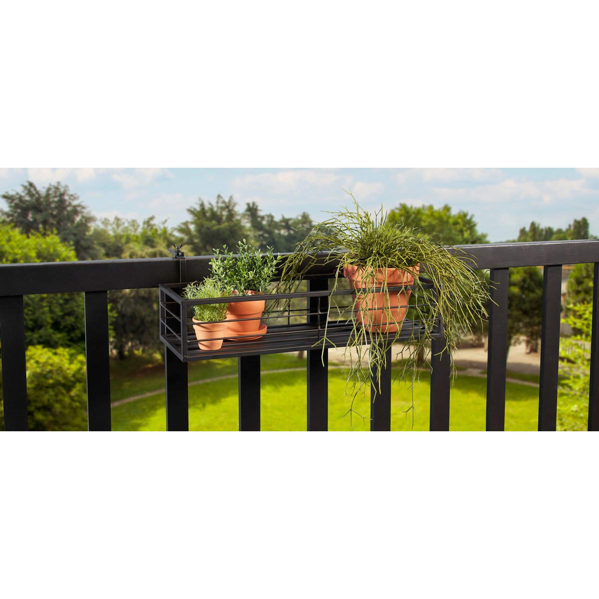 Greenrax hanging plant rack - L58 x W20 x H17 cm - Metal - Black