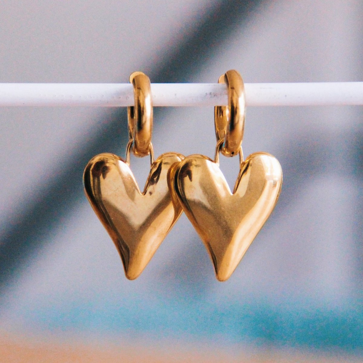 Earring XL heart - gold