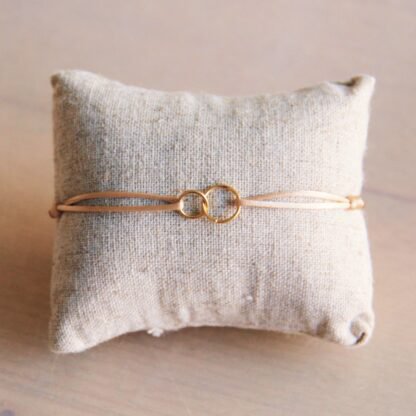 Satin bracelet Infinity - gold/champagne