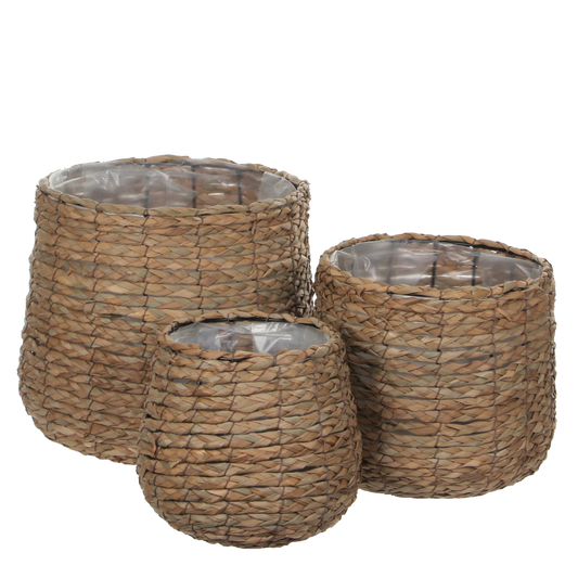 Avalon Plant Basket - Set of 3 - H31 x Ø30 cm - Seagrass - Light Brown