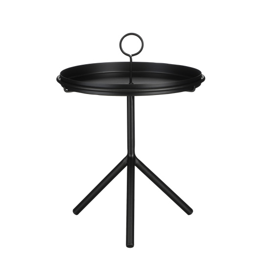Aston Dienbladtafel - H40 x Ø31 cm - Metaal - Zwart