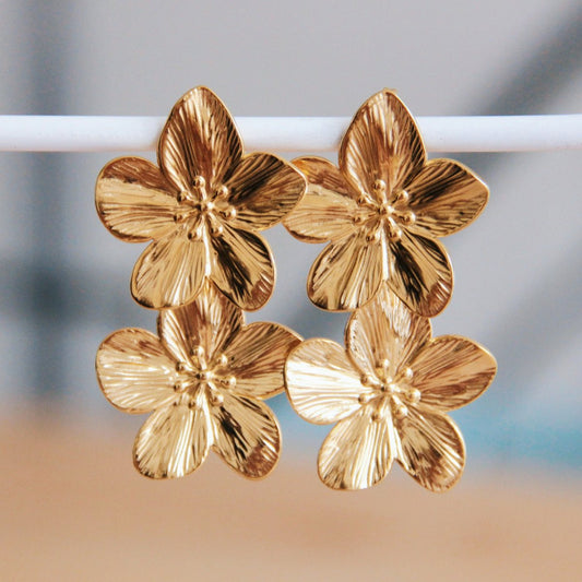 Statement earring 2 flowers