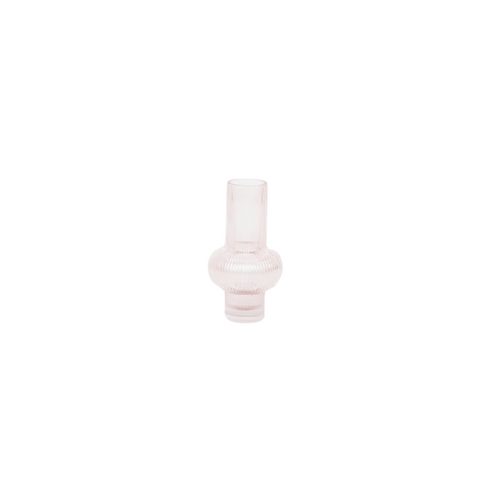 Vase - Art Deco - Ribble - Glass - Pink - 13.5x25cm