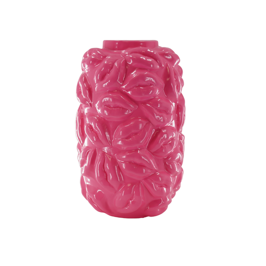 Vase - Kisses - Ceramic - Neon Pink - 17x17x27cm