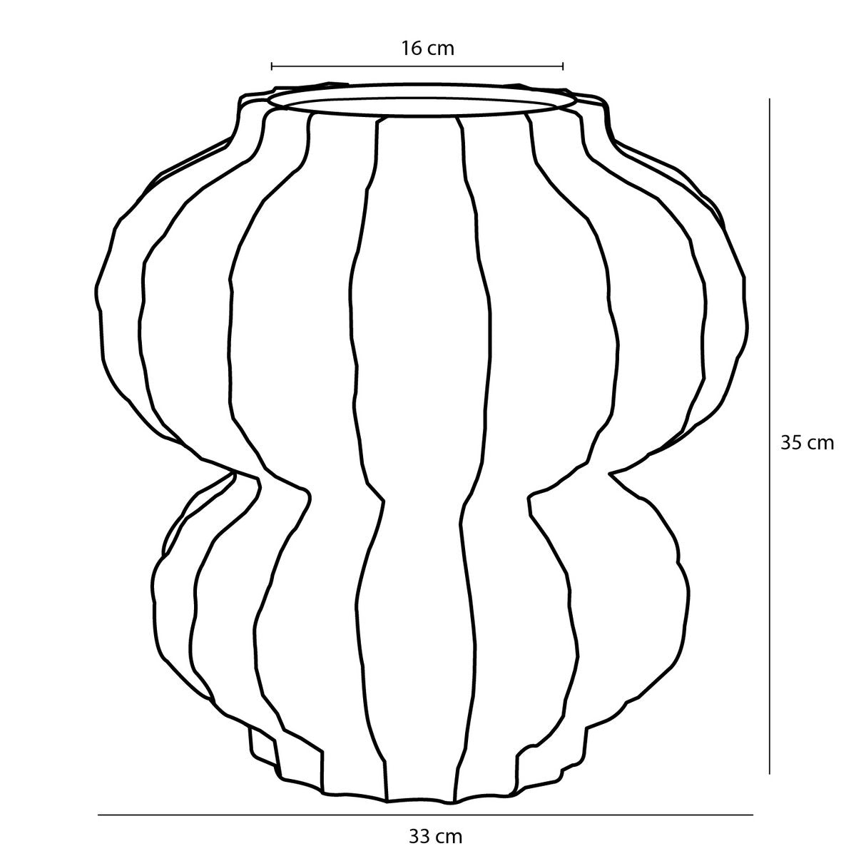 Altea Vase - H35 x Ø33 cm - Ceramic - Gold