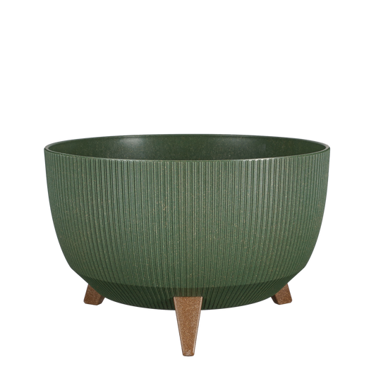 Doppio Flower Pot on Legs - H21 x Ø40 cm - Polypropylene - FSC Mix - Green