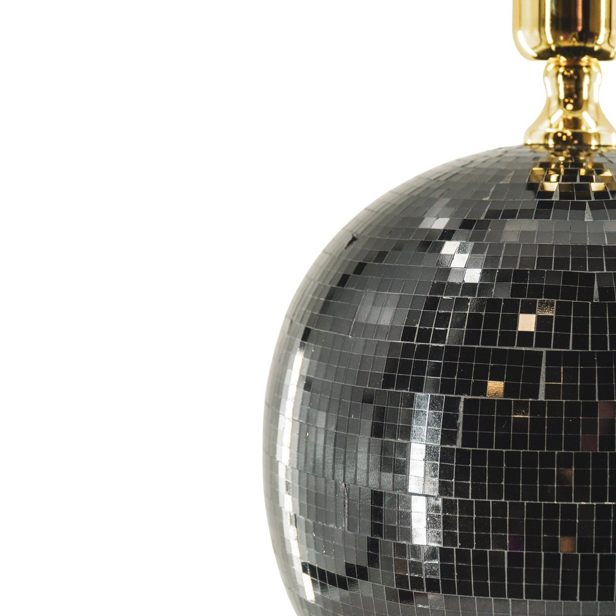 LAMP - DISCO BALL -GLASS - Black - 20x20x20cm
