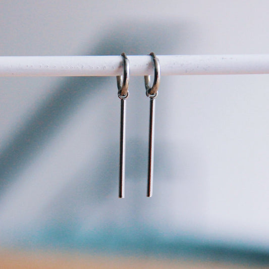 Oorringen met staafje XL – zilver