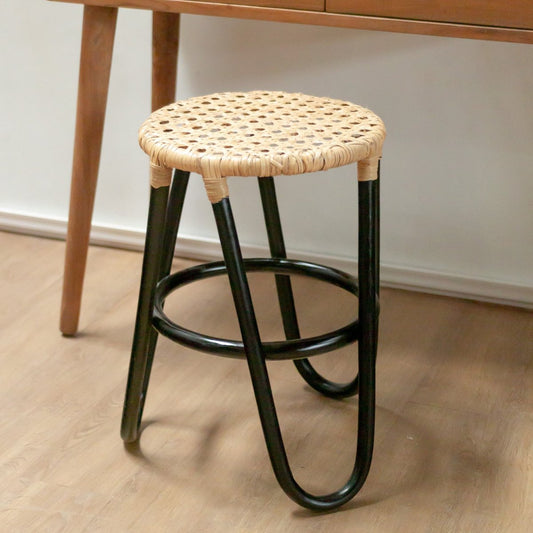 Rotan Kruk KOLAKA Zwart Ø35 cm