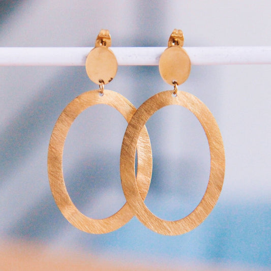 Oorbel grote ovale ring