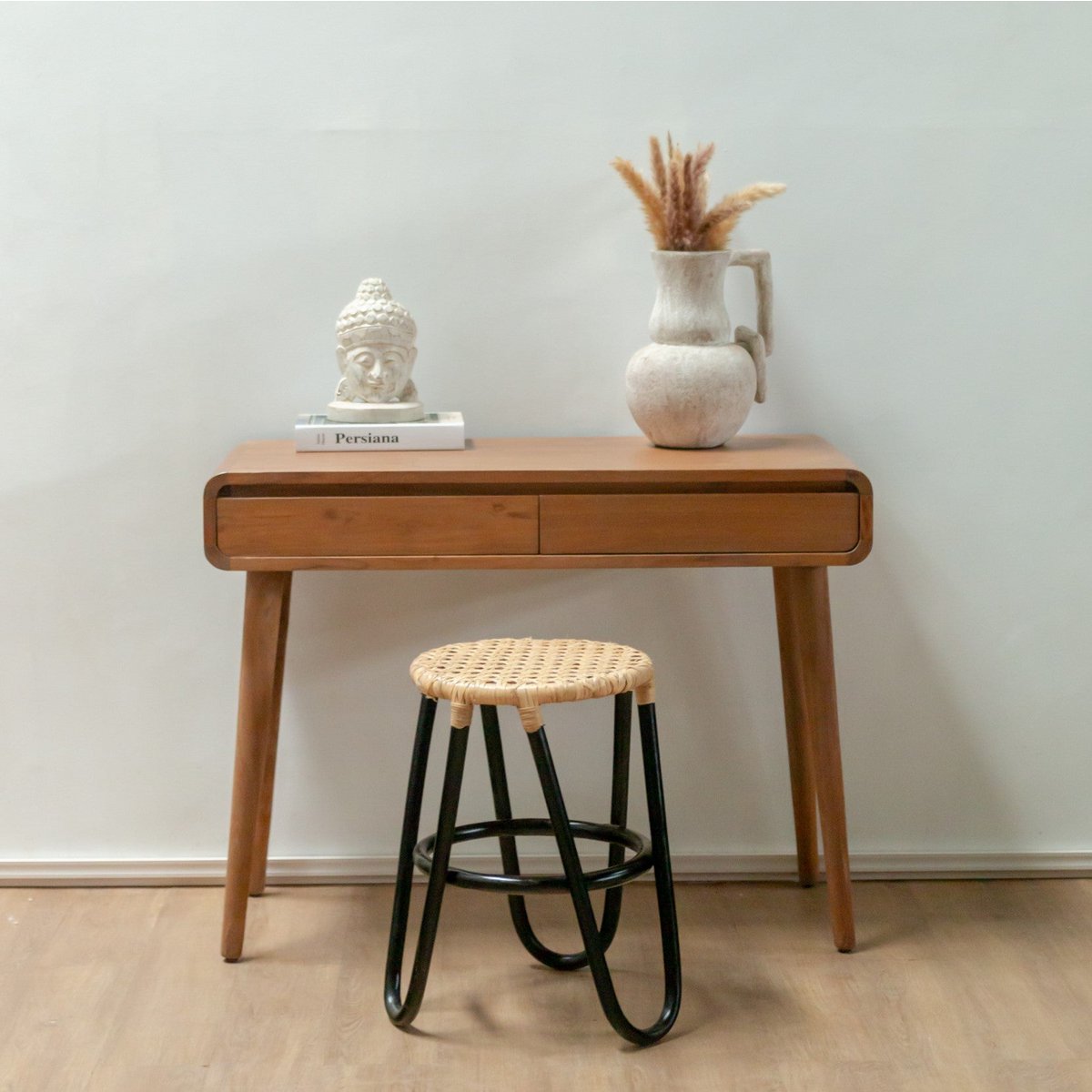 Rotan Kruk KOLAKA Zwart Ø35 cm