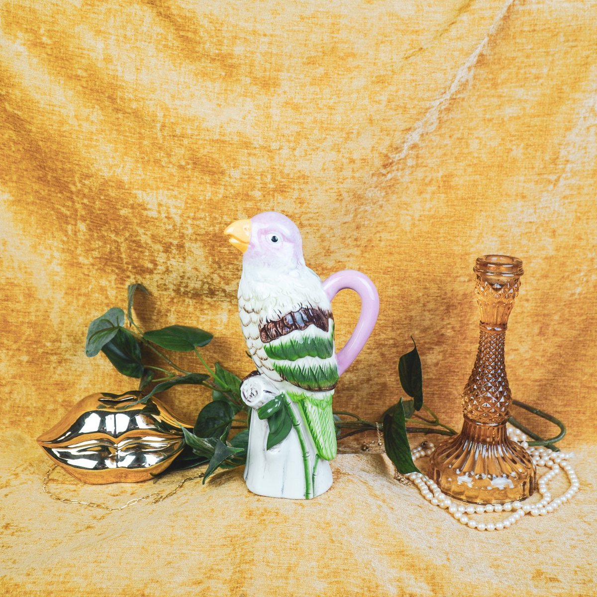 VASE- Bird-dolomiet-roze-12*9*23cm
