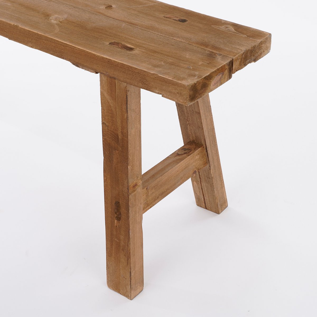Bold Houten Bankje - L108 x B20 x H37 cm - Gerecycled Hout - Bruin