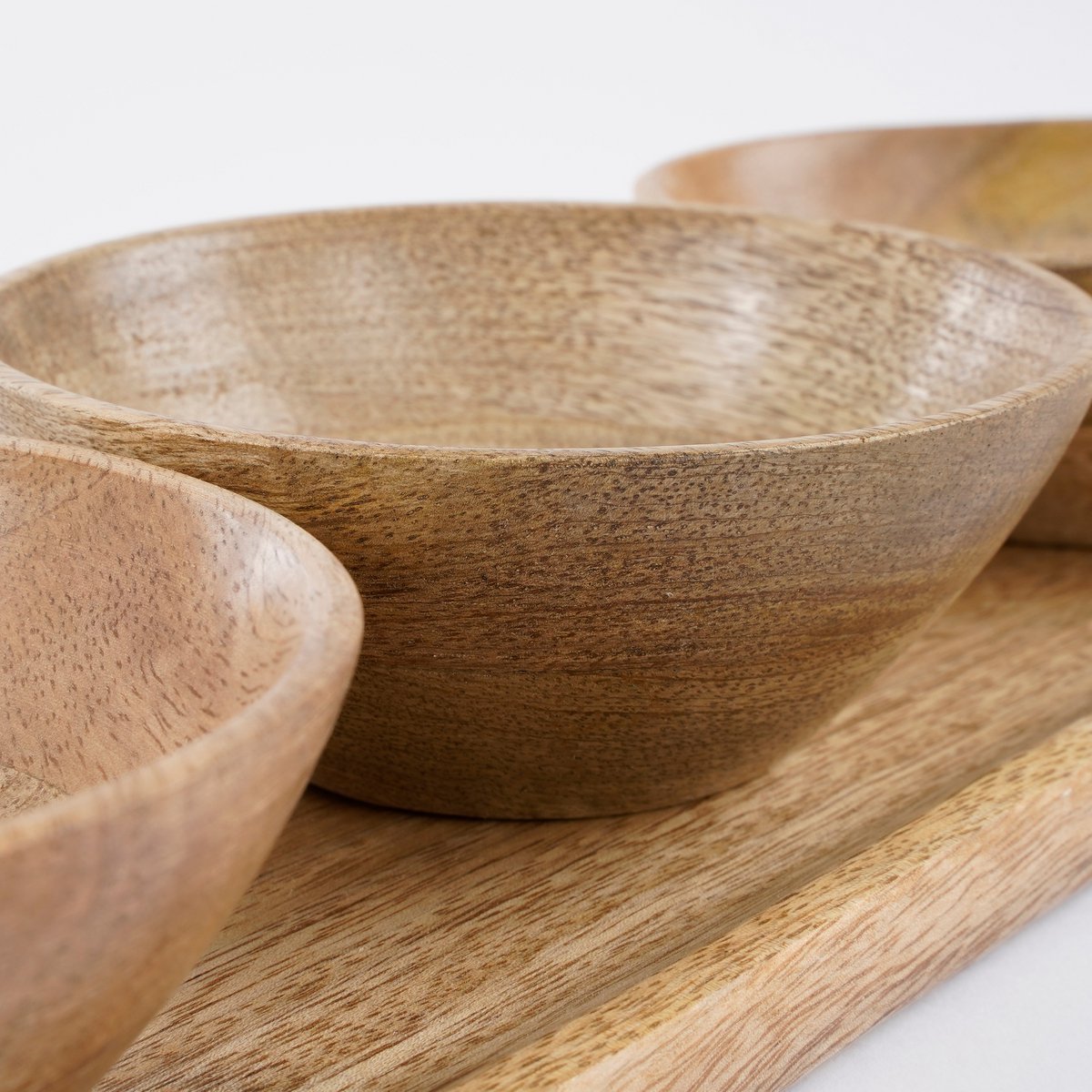 Tomar Bowls and Tray - Mango Wood - Light Brown
