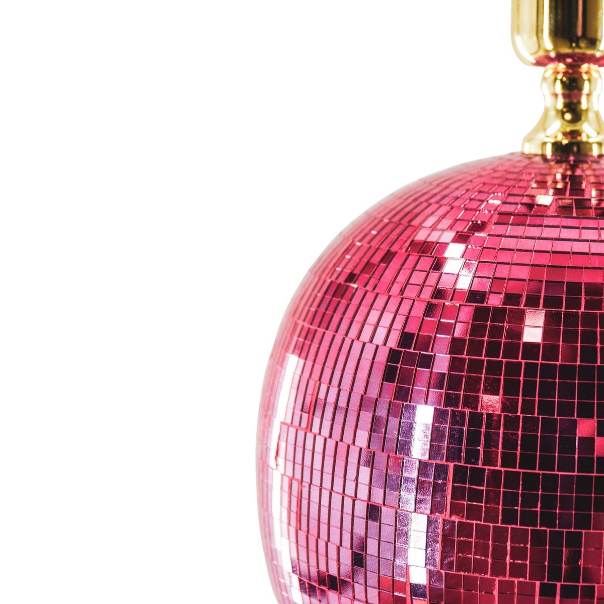 Lamp - Disco Ball - Glass - pink - 20x20x20cm