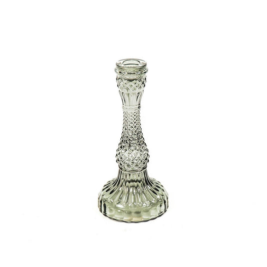 Candle holder - Glass - Smokey - 10x21cm