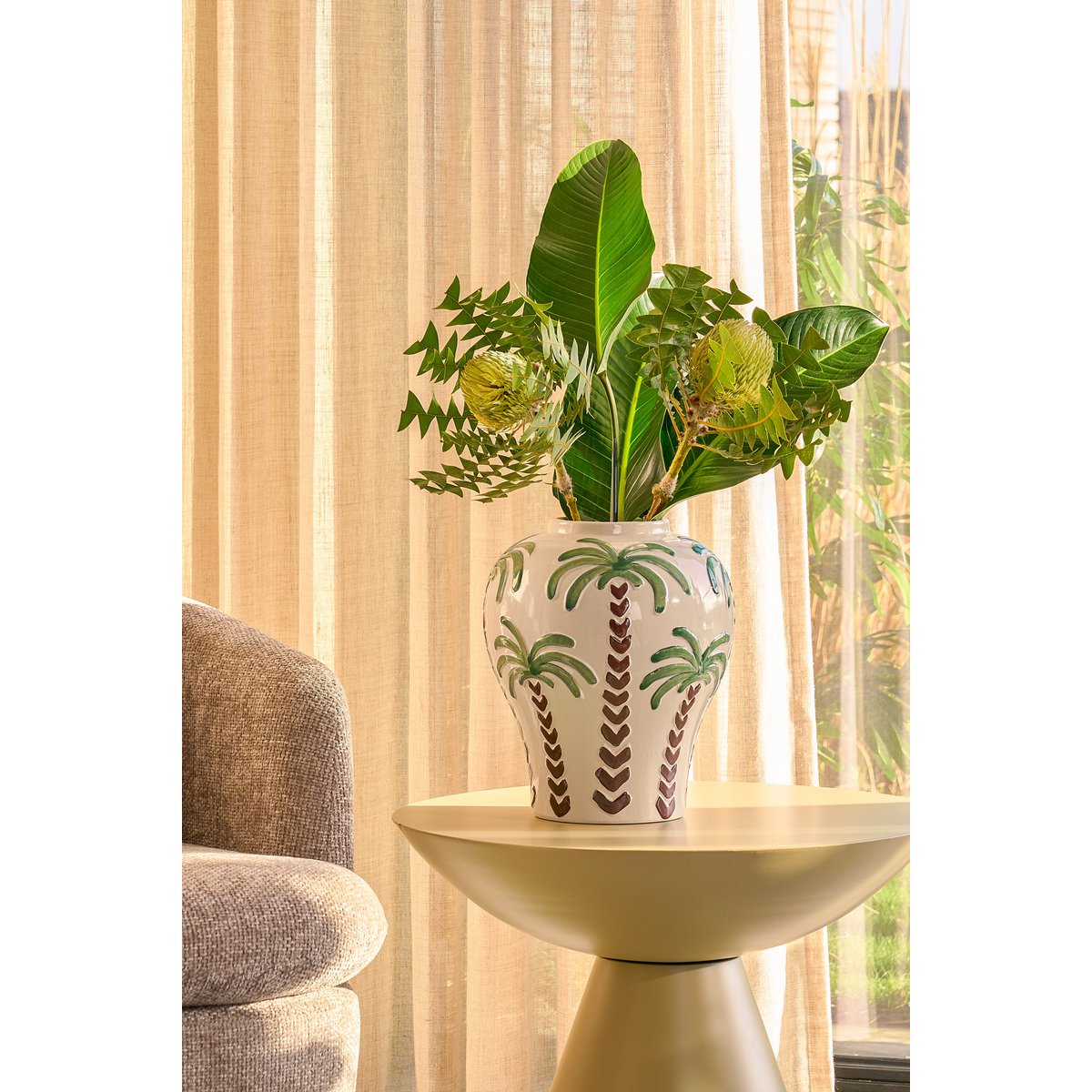 Celise Side Table - H44 x Ø59 cm - Beige
