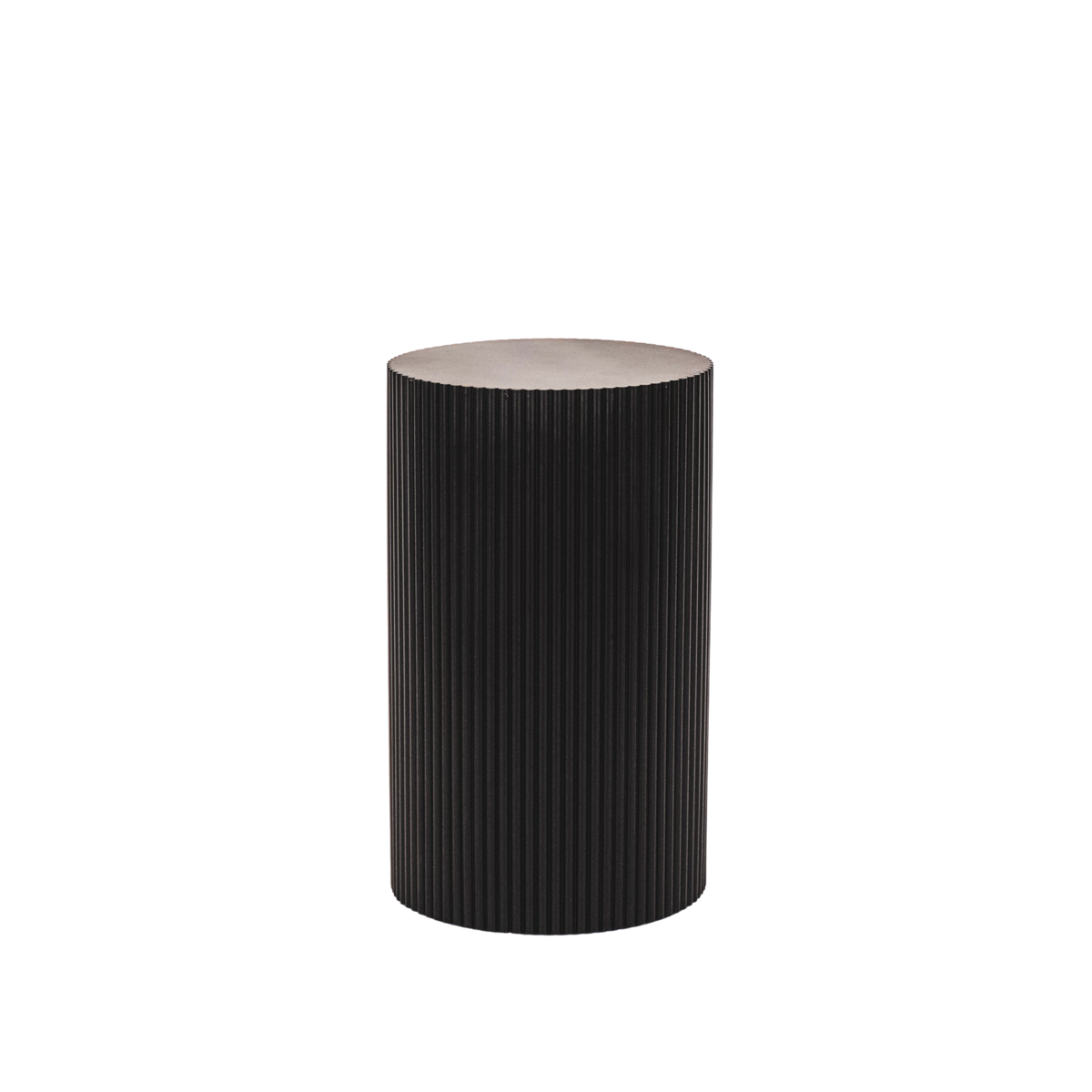 Side table / pillar - cylinder - MDF - black - 30x54cm
