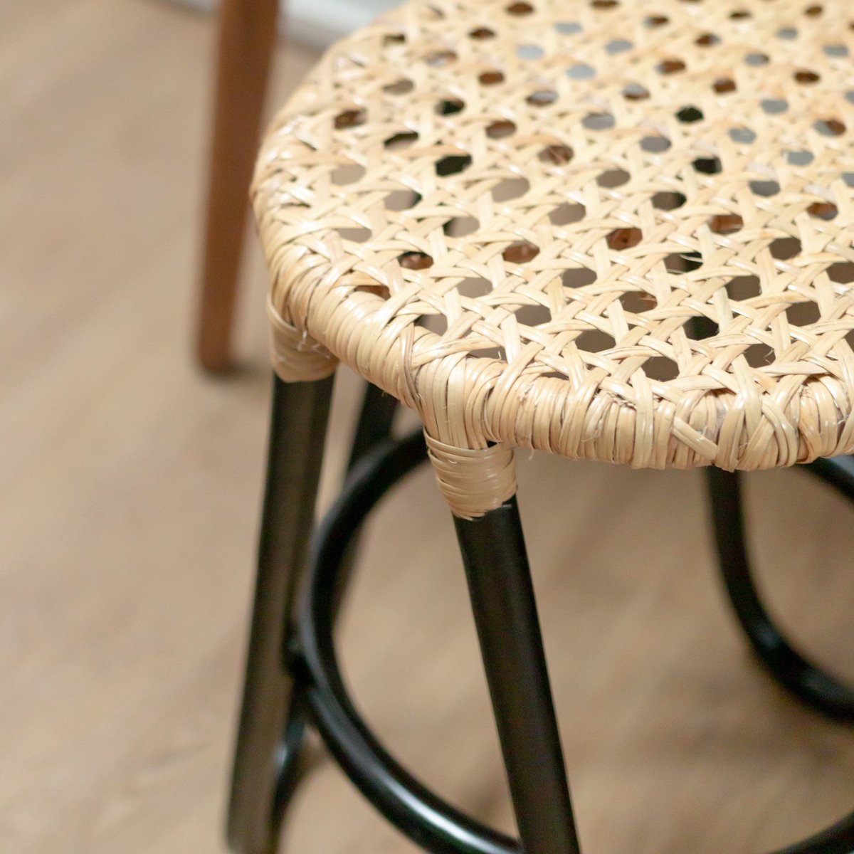 Rotan Kruk KOLAKA Zwart Ø35 cm
