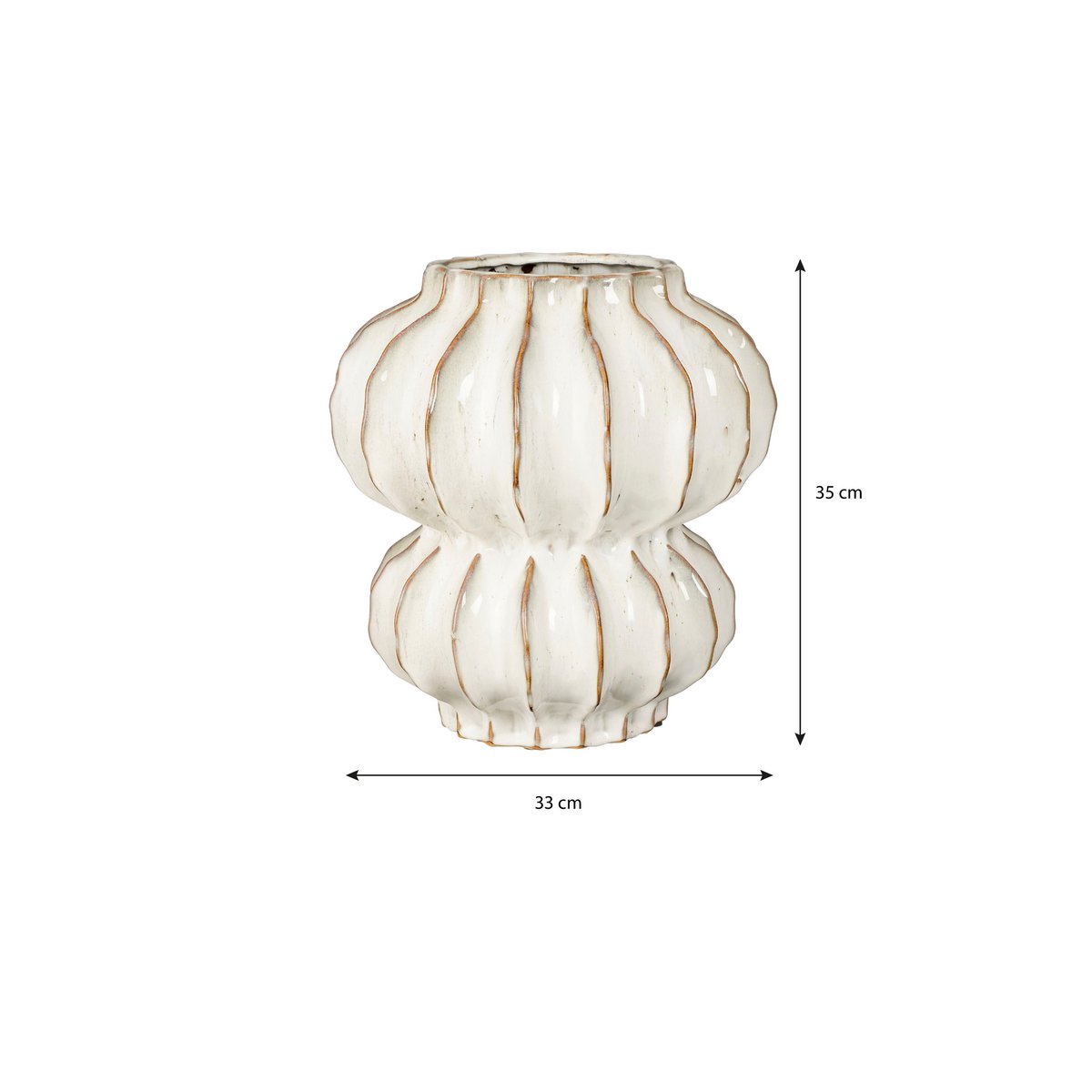 Altea Vase - H35 x Ø33 cm - Ceramic - Off White