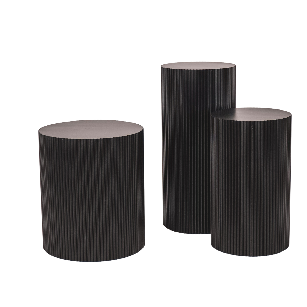Side table / pillar - cylinder - MDF - black - 30x54cm