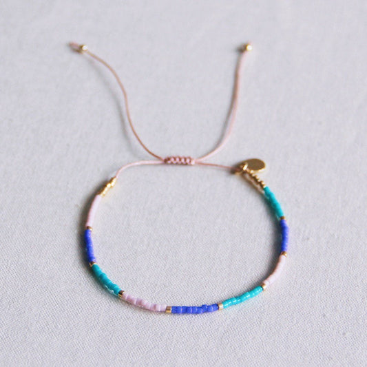 Miyuki armband - lila/mint/paars