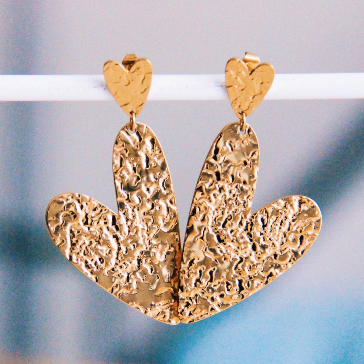 Double heart earring