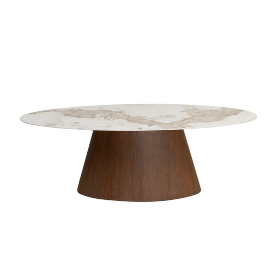 Eettafel keramiek marmer ovaal