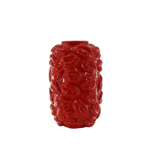 Vase - Kisses - Ceramic - Red - 17x17x27cm