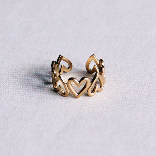 Verstelbare ring met hart