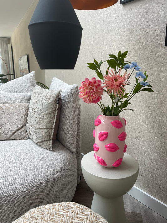 Set - Vaas met kunstbloemen