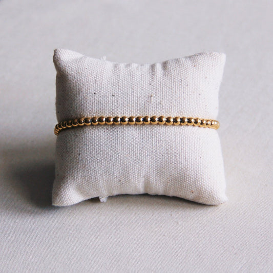 Stalen bolletjes armband - goudkleur