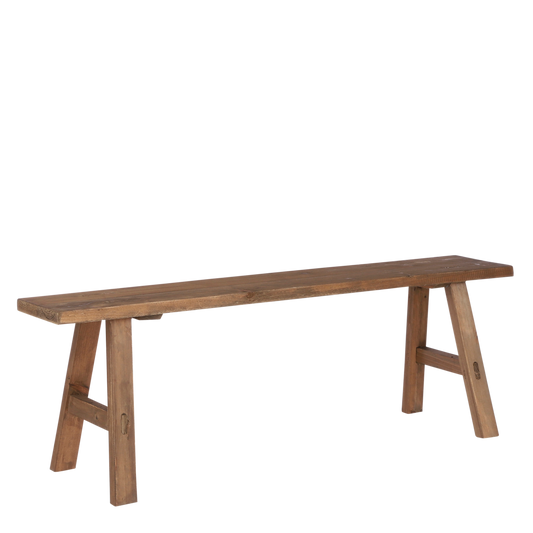 Bold Houten Bankje - L108 x B20 x H37 cm - Gerecycled Hout - Bruin