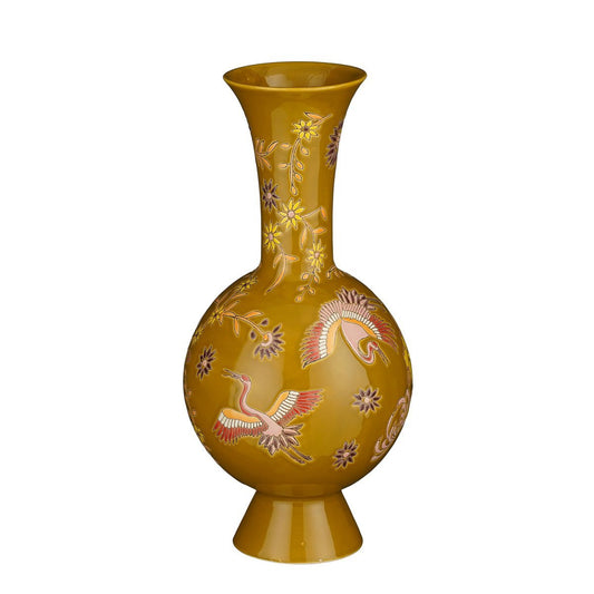Eloise Vase - H47 x Ø22 cm - Ceramic - Ochre