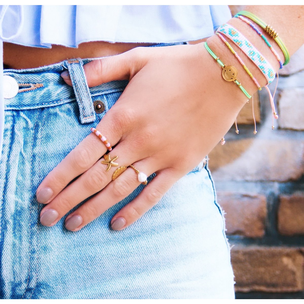 Ring minimalistische gevlochten - goud