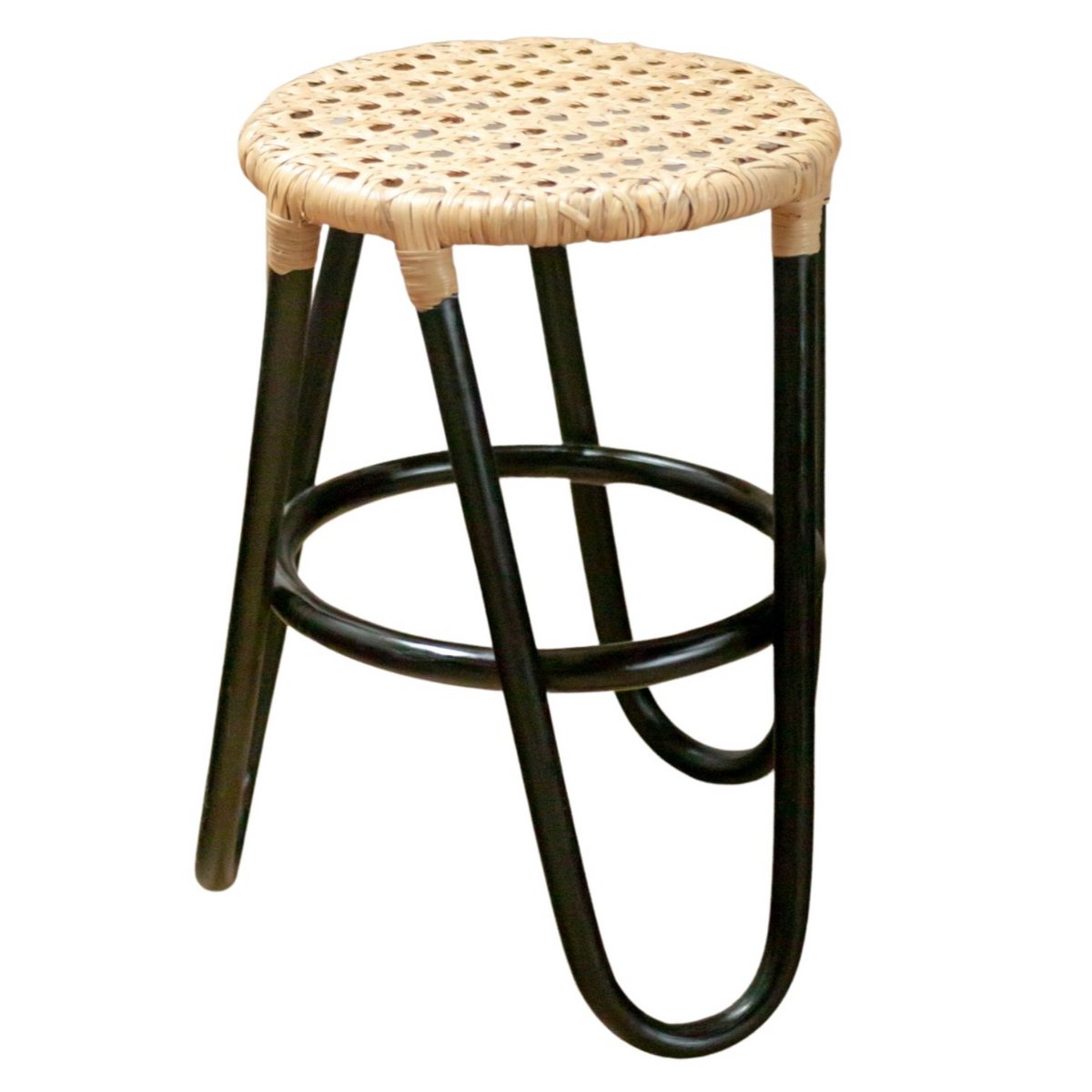 Rotan Kruk KOLAKA Zwart Ø35 cm