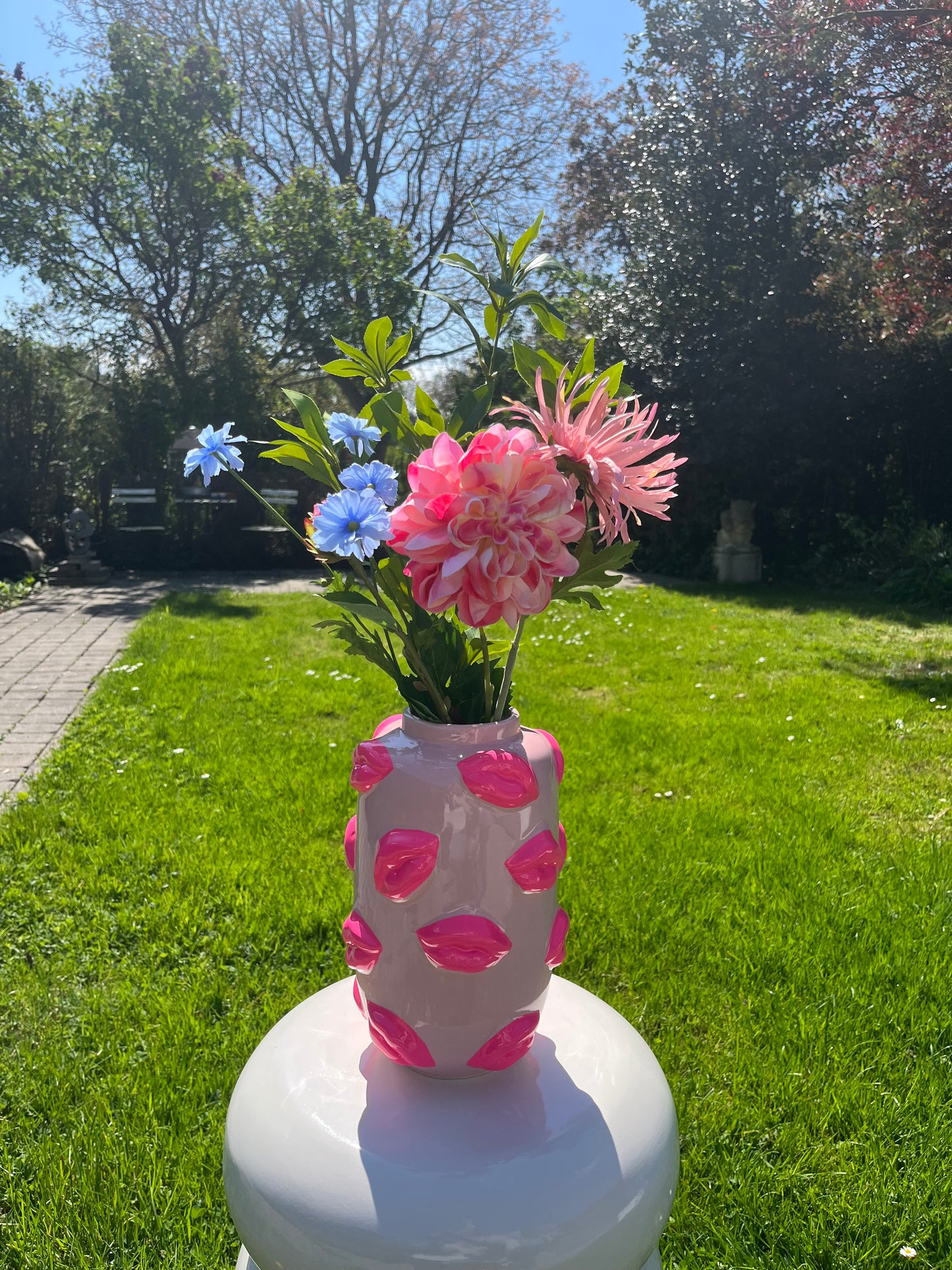 Set - Vaas met kunstbloemen