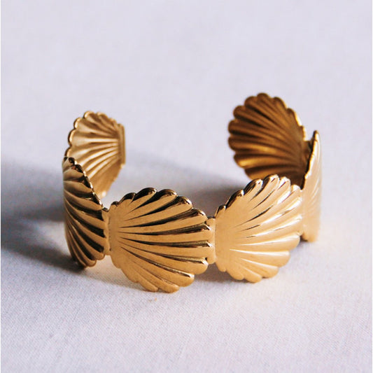 Bangle met schelpen - goud