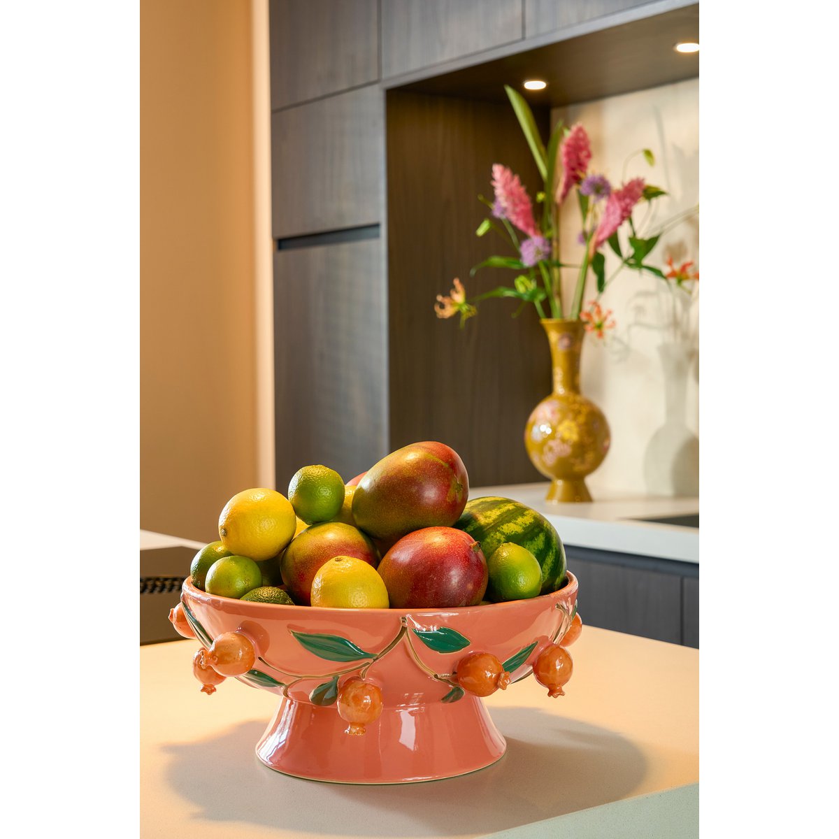 Melika Decorative Bowl - H16 x Ø39 cm - Ceramic - Pink