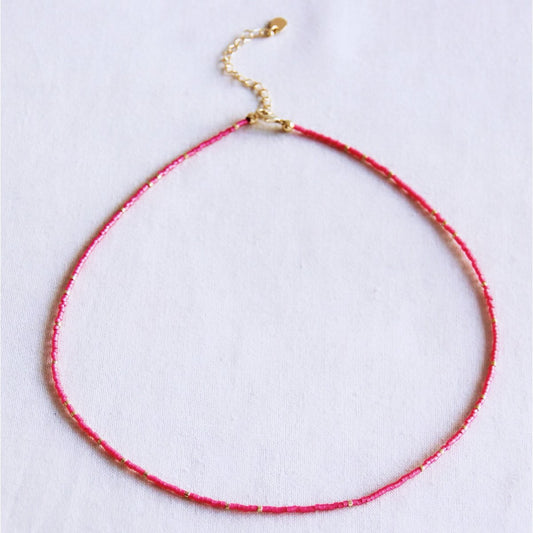 Ketting kralen - roze