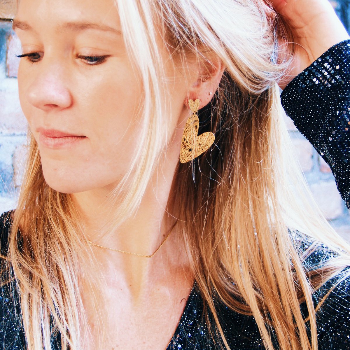Double heart earring
