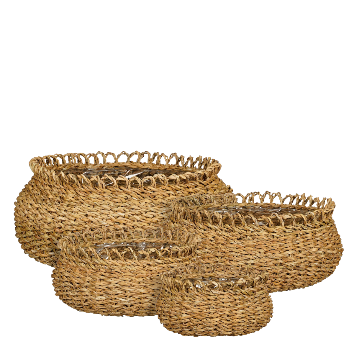 Gourdon Plant Basket - Set of 4 - H17 x Ø31 cm - Brown