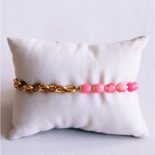 Grove kralenarmband - fuchsia