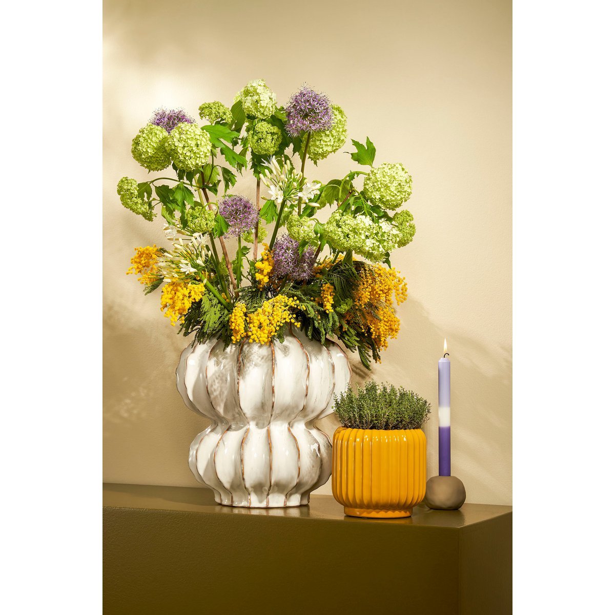 Altea Vase - H35 x Ø33 cm - Ceramic - Off White