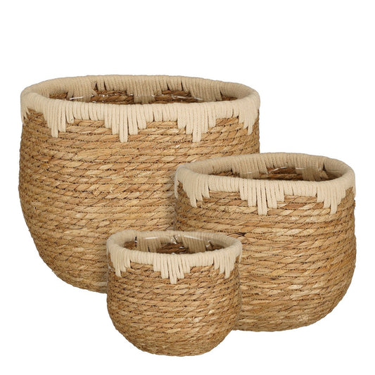 Jorck Plant Basket - Set of 3 - H24 x Ø26 cm - Beige
